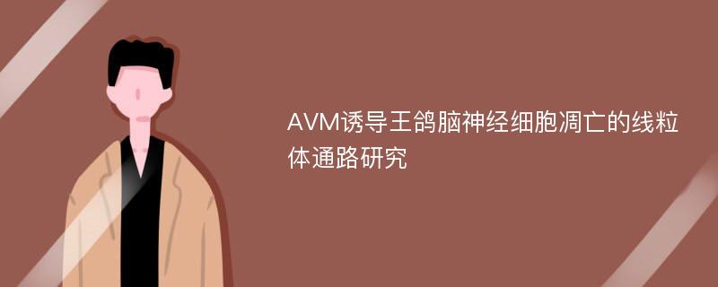 AVM诱导王鸽脑神经细胞凋亡的线粒体通路研究