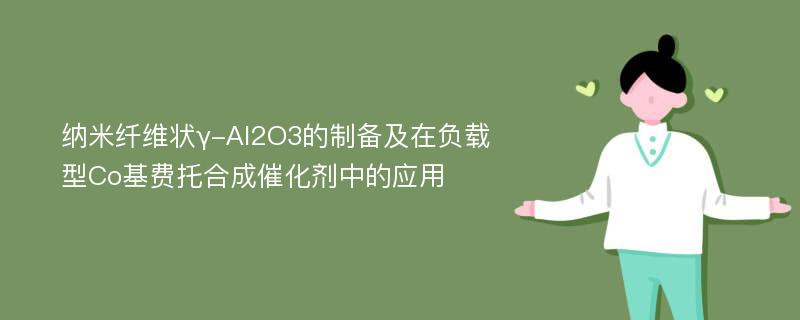 纳米纤维状γ-Al2O3的制备及在负载型Co基费托合成催化剂中的应用