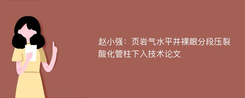 赵小强：页岩气水平井裸眼分段压裂酸化管柱下入技术论文