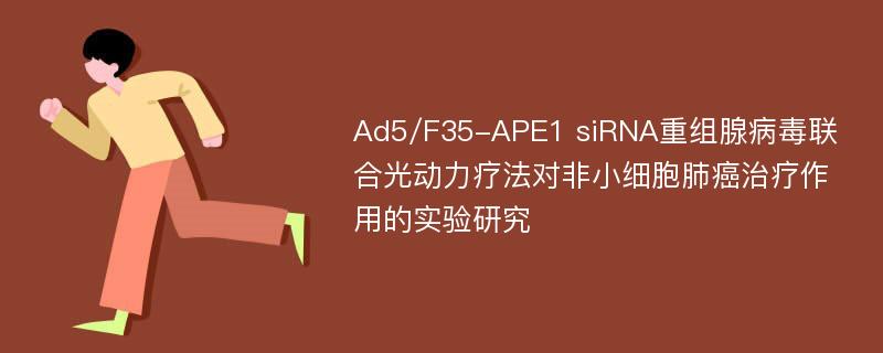 Ad5/F35-APE1 siRNA重组腺病毒联合光动力疗法对非小细胞肺癌治疗作用的实验研究