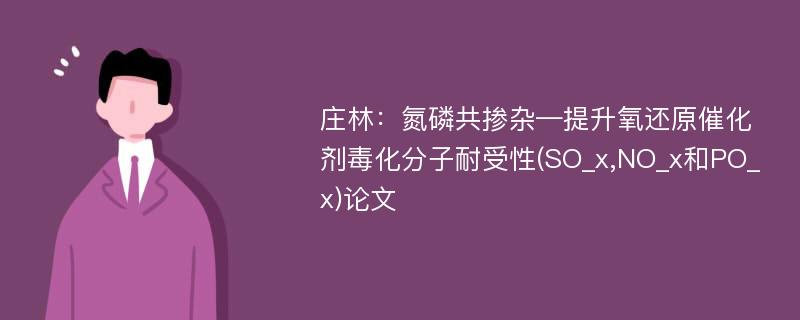 庄林：氮磷共掺杂—提升氧还原催化剂毒化分子耐受性(SO_x,NO_x和PO_x)论文