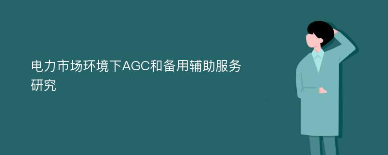 电力市场环境下AGC和备用辅助服务研究