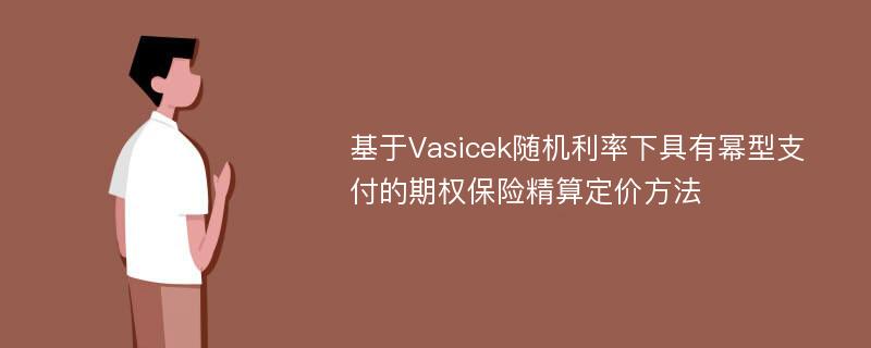 基于Vasicek随机利率下具有幂型支付的期权保险精算定价方法