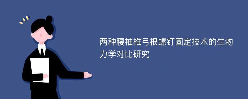 两种腰椎椎弓根螺钉固定技术的生物力学对比研究