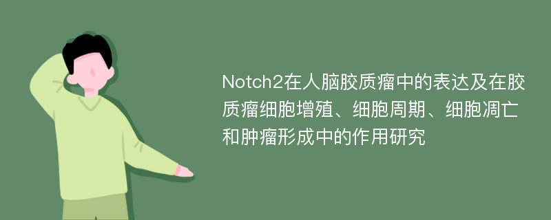 Notch2在人脑胶质瘤中的表达及在胶质瘤细胞增殖、细胞周期、细胞凋亡和肿瘤形成中的作用研究