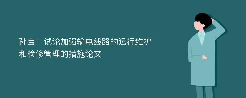 孙宝：试论加强输电线路的运行维护和检修管理的措施论文